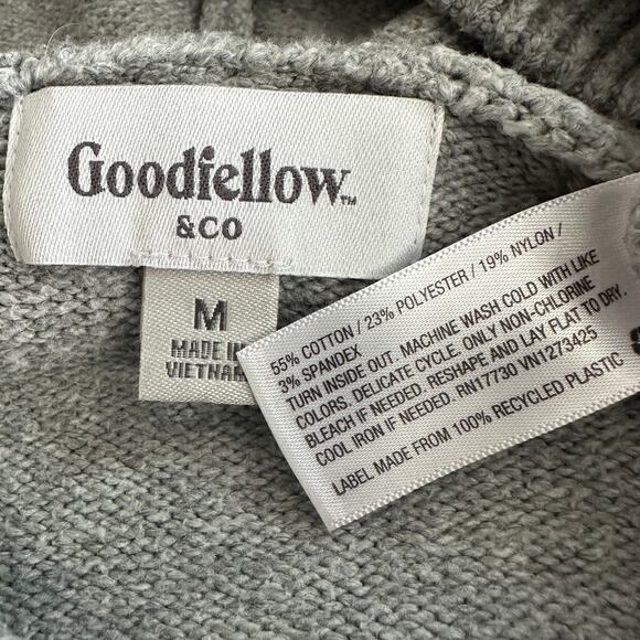 Goodfellow Co Sweater Hoodie Medium Gray Cotton Blend Oversized Skater Lounge - Picture 7 of 8